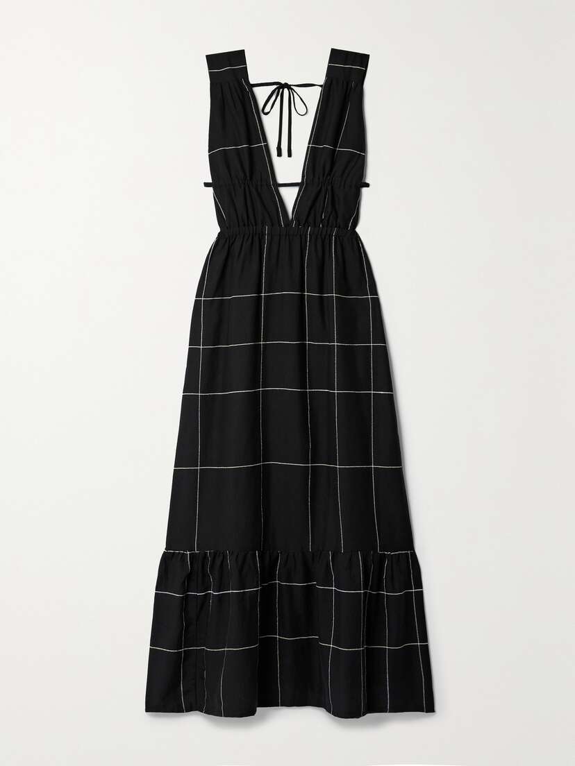 Lemlem + Net Sustain Lelisa Checked Cotton-blend Maxi Dress