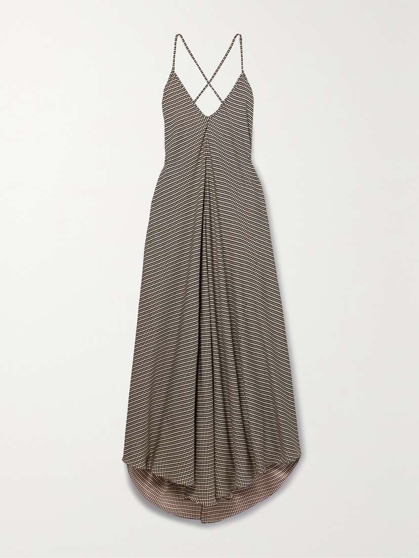 Lemlem + Net Sustain Aluna Printed Asymmetric Charmeuse Maxi Dress