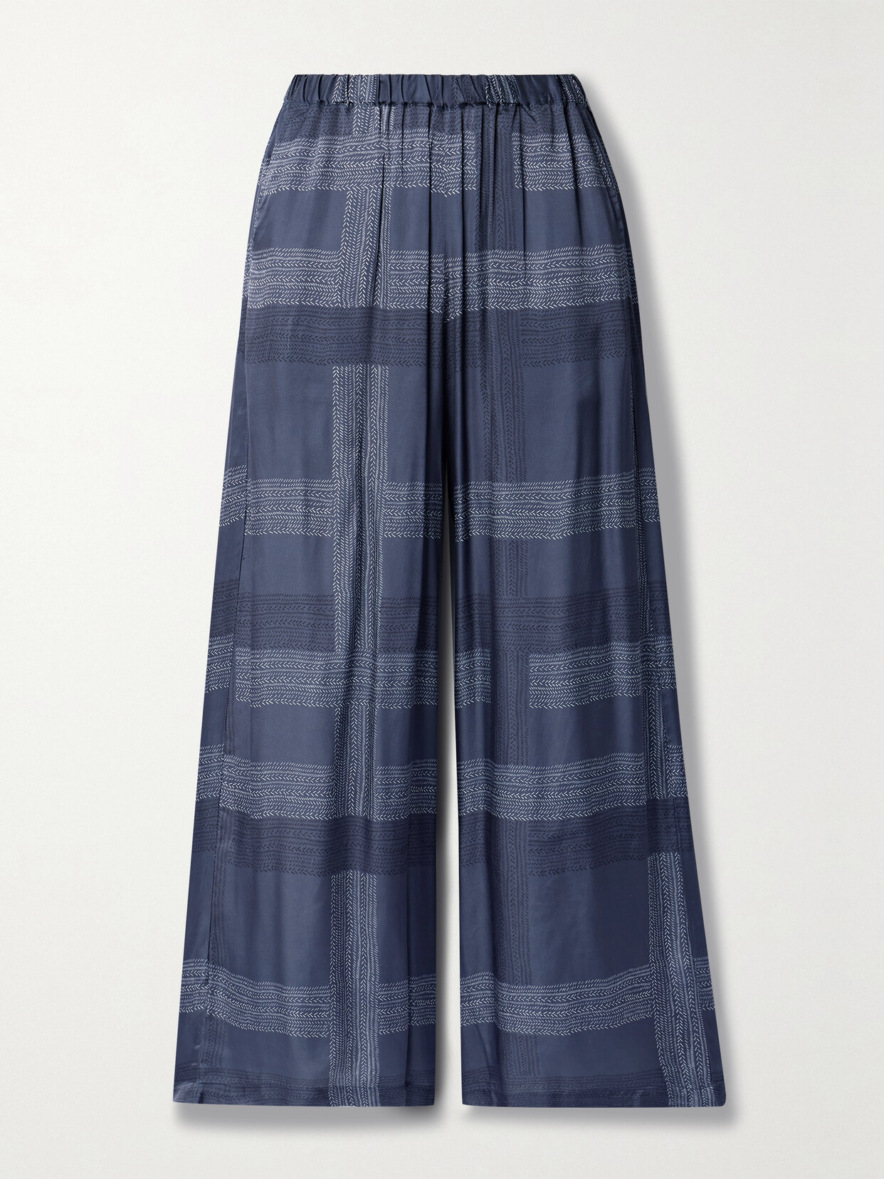 lemlem + Net Sustain Desta Striped Charmeuse Straight-leg Pants - Blue