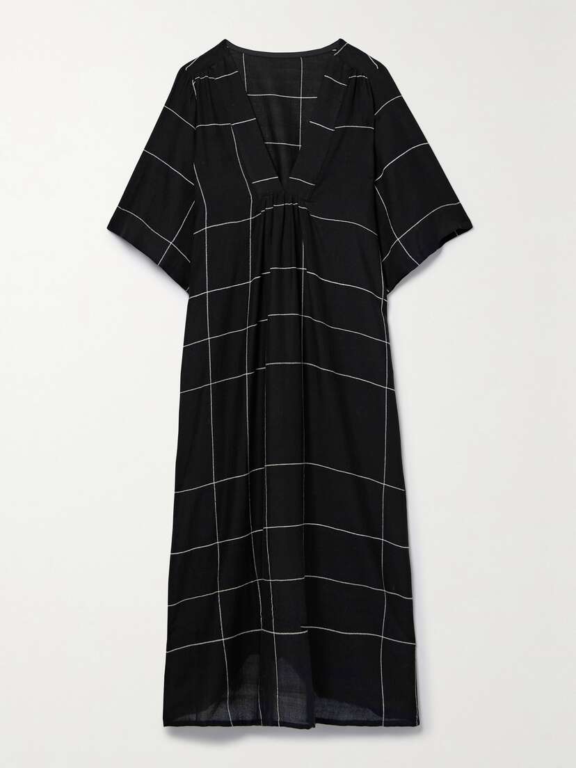 Lemlem + Net Sustain Edna Checked Cotton-blend Dress