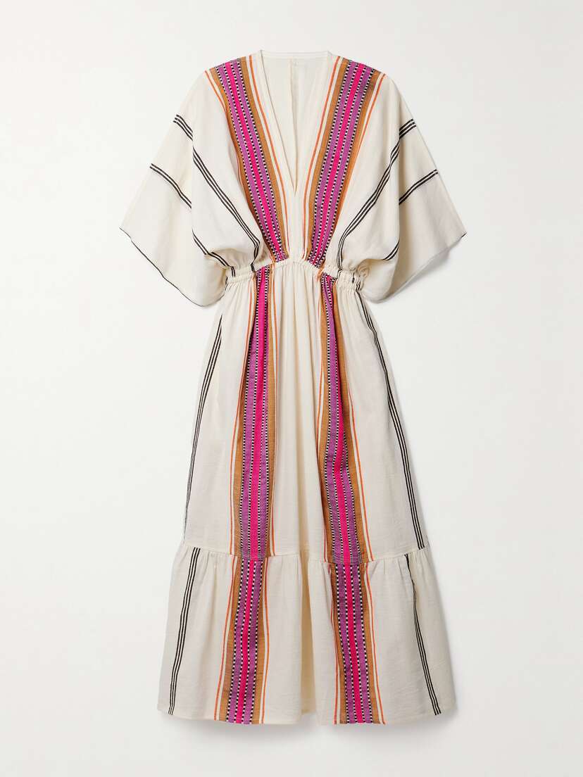 lemlem + Net Sustain Leila Striped Cotton-blend Maxi Dress