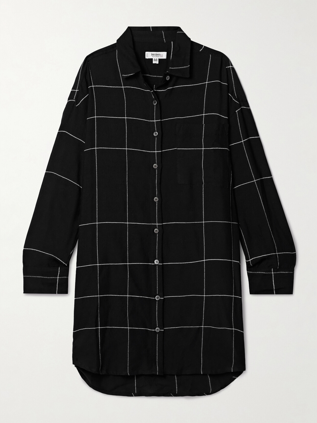 Lemlem + Net Sustain Mariam Checked Cotton-blend Shirt In Black