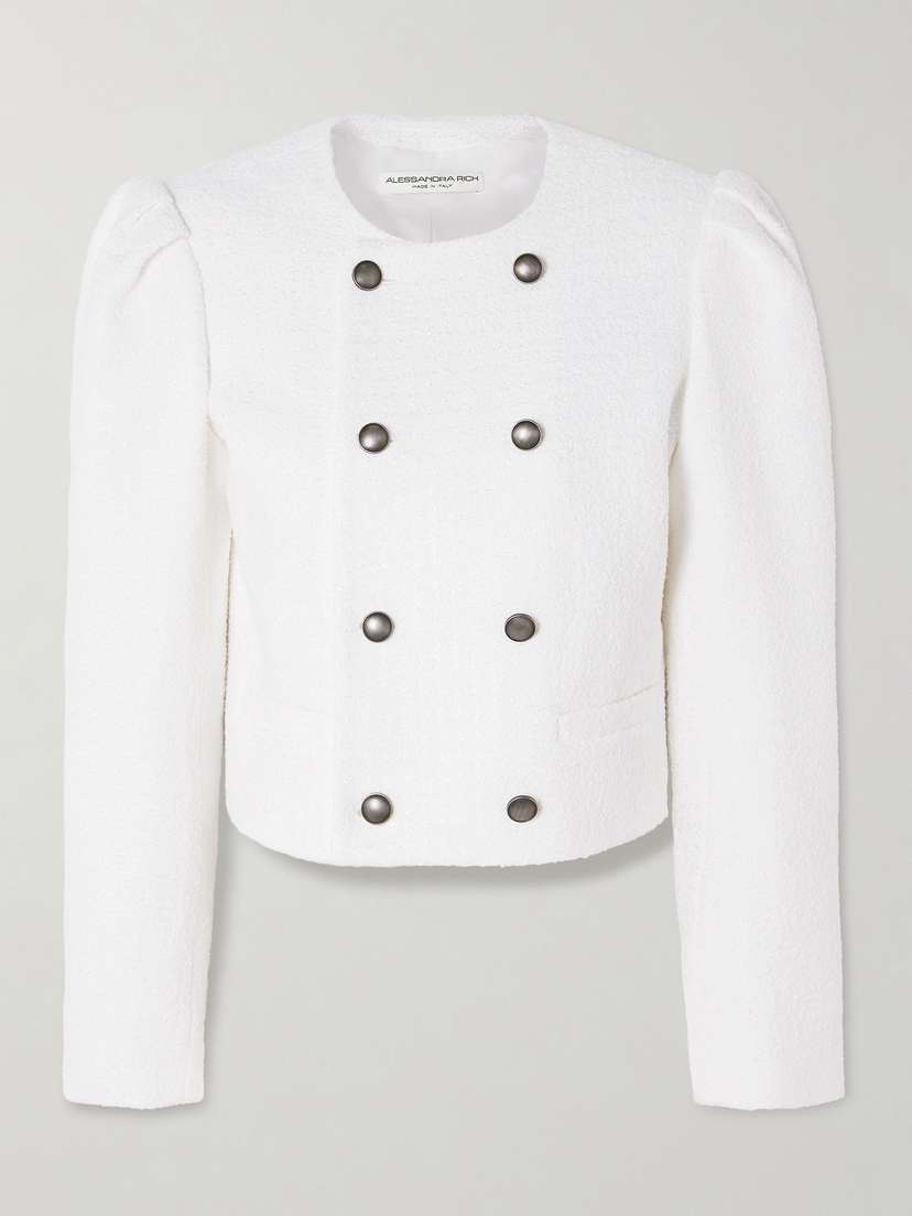 Alessandra Rich Double-breasted Bouclé-tweed Jacket