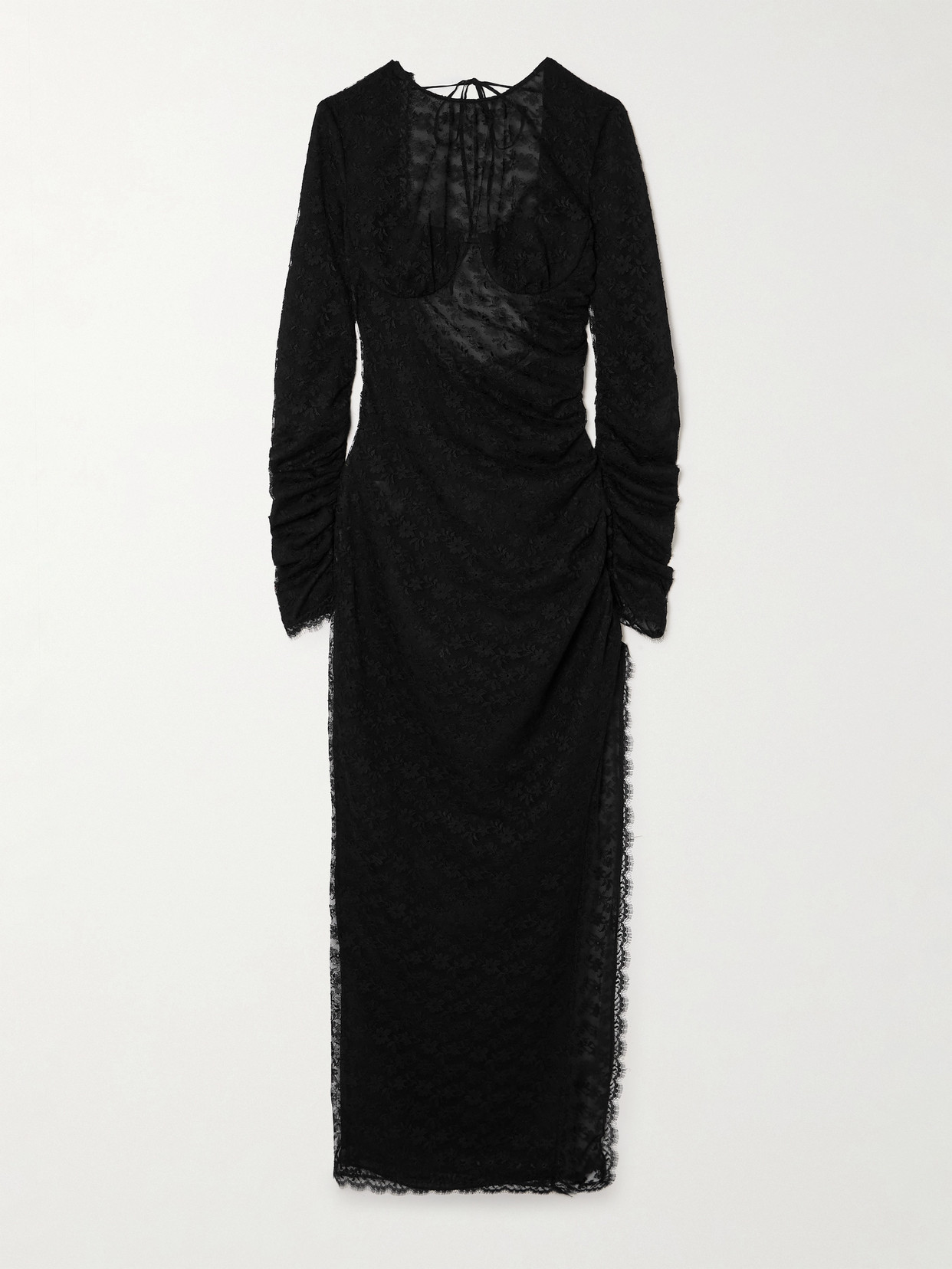 Alessandra Rich Open-back Lace Maxi Dress In Black