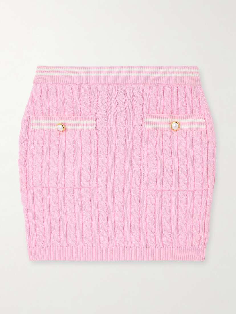 Alessandra Rich Cable-knit Cotton Mini Skirt