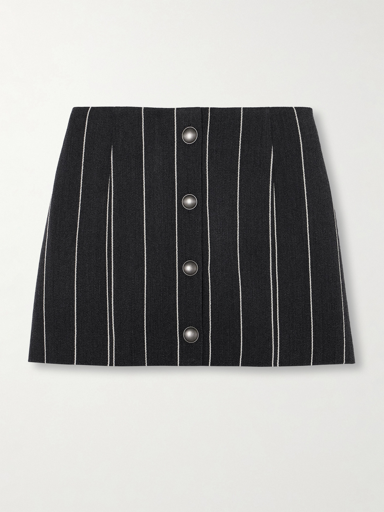 Alessandra Rich Pinstriped Wool-blend Mini Skirt In Grey