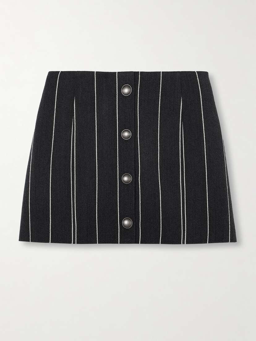 Alessandra Rich Pinstriped Wool-blend Mini Skirt