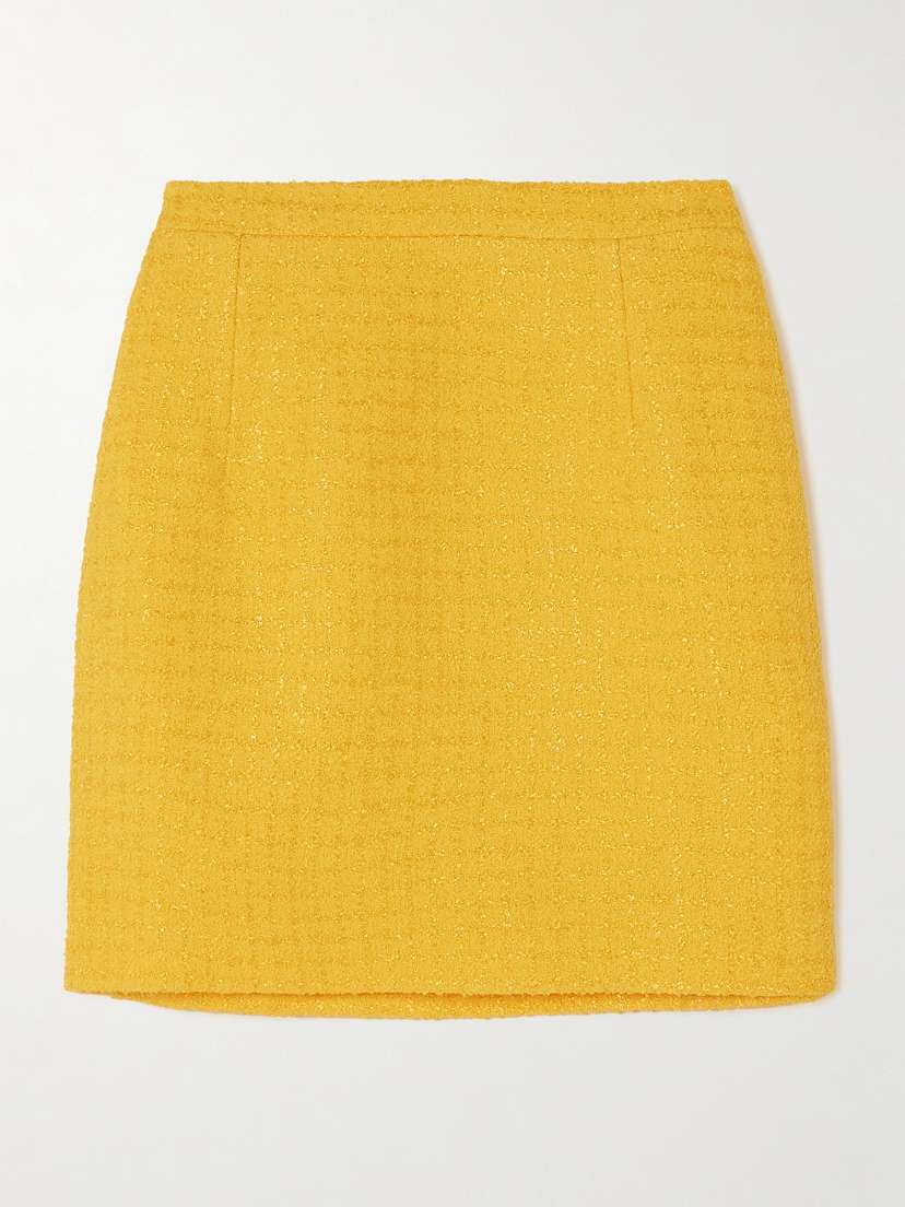 Alessandra Rich Bouclé-tweed Mini Skirt
