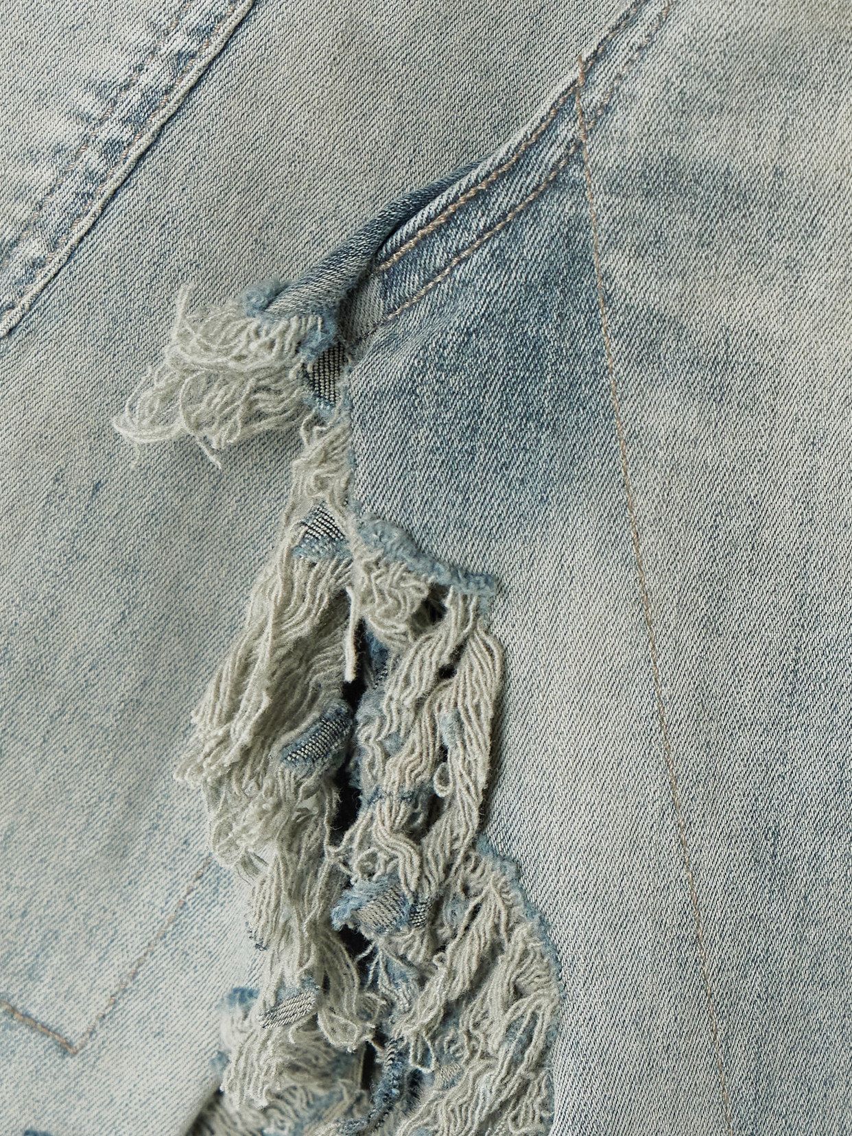 Distressed Denim Midi