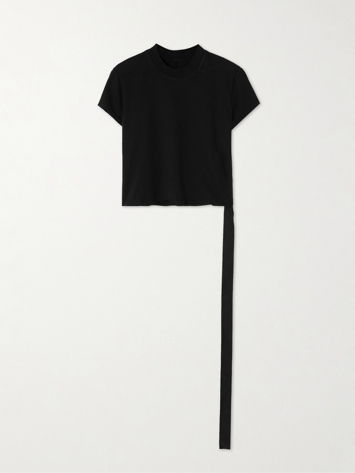 Rick Owens Cropped Organic Cotton-jersey T-shirt In Black