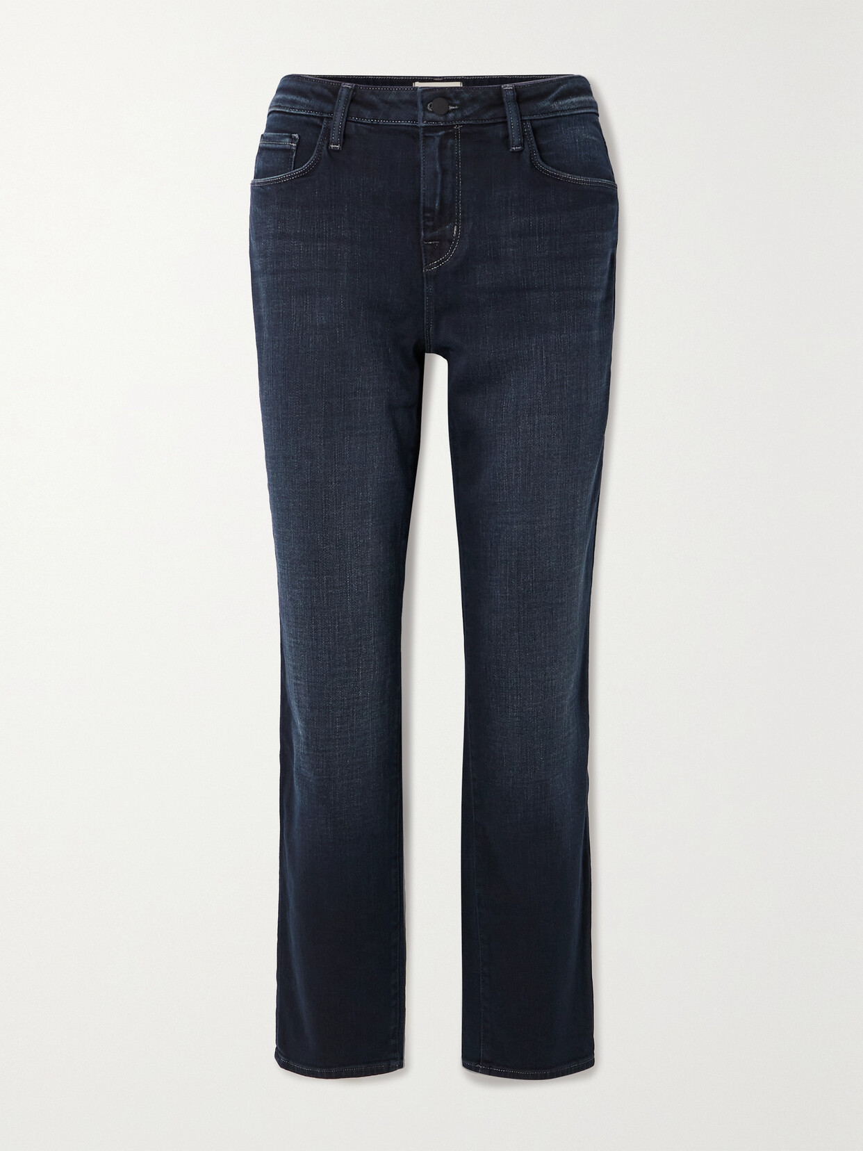 L Agence Marjorie Cropped Mid-rise Straight-leg Jeans In Blue