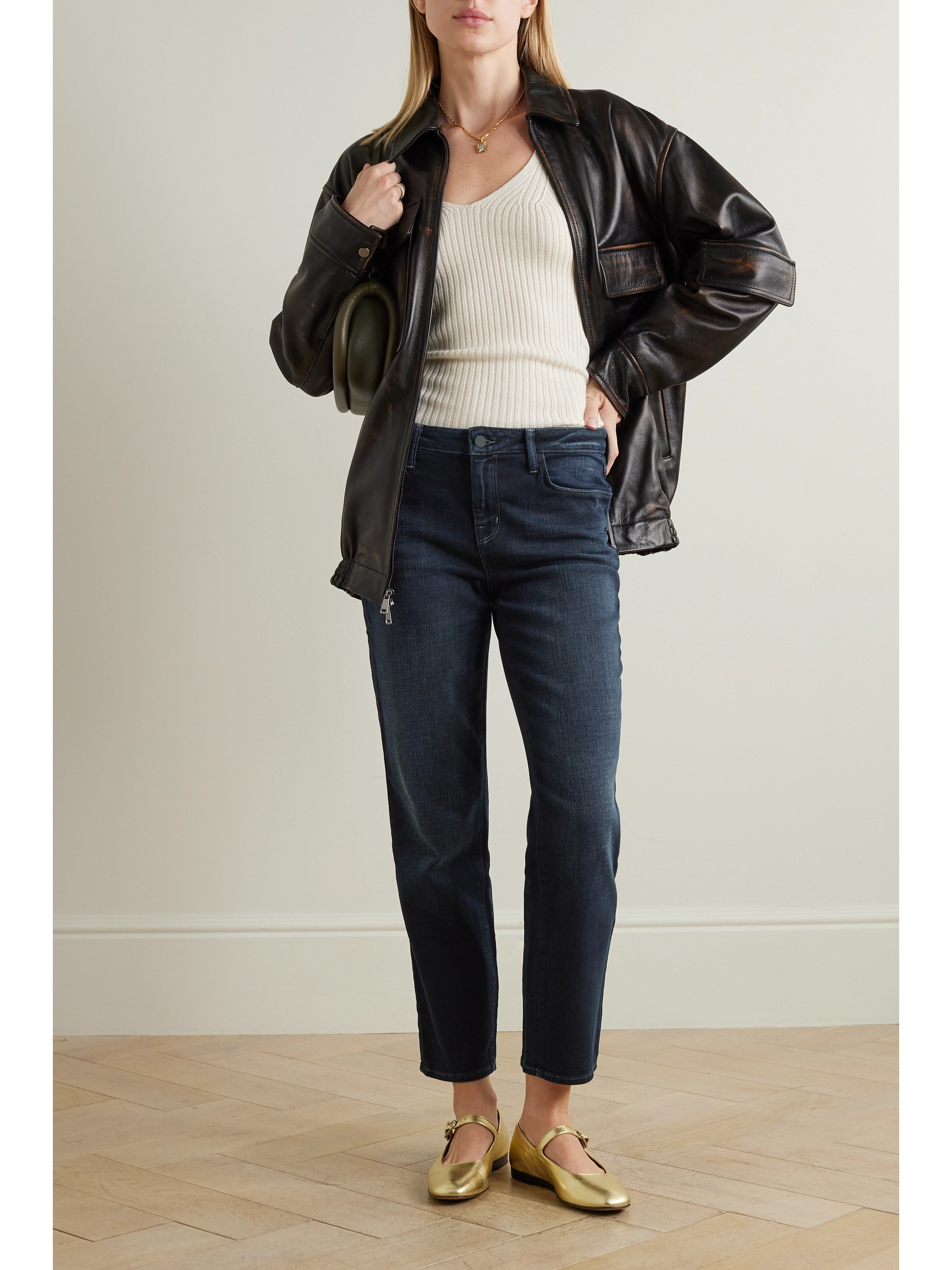 L'AGENCE Marjorie cropped mid-rise straight-leg jeans thumbnail