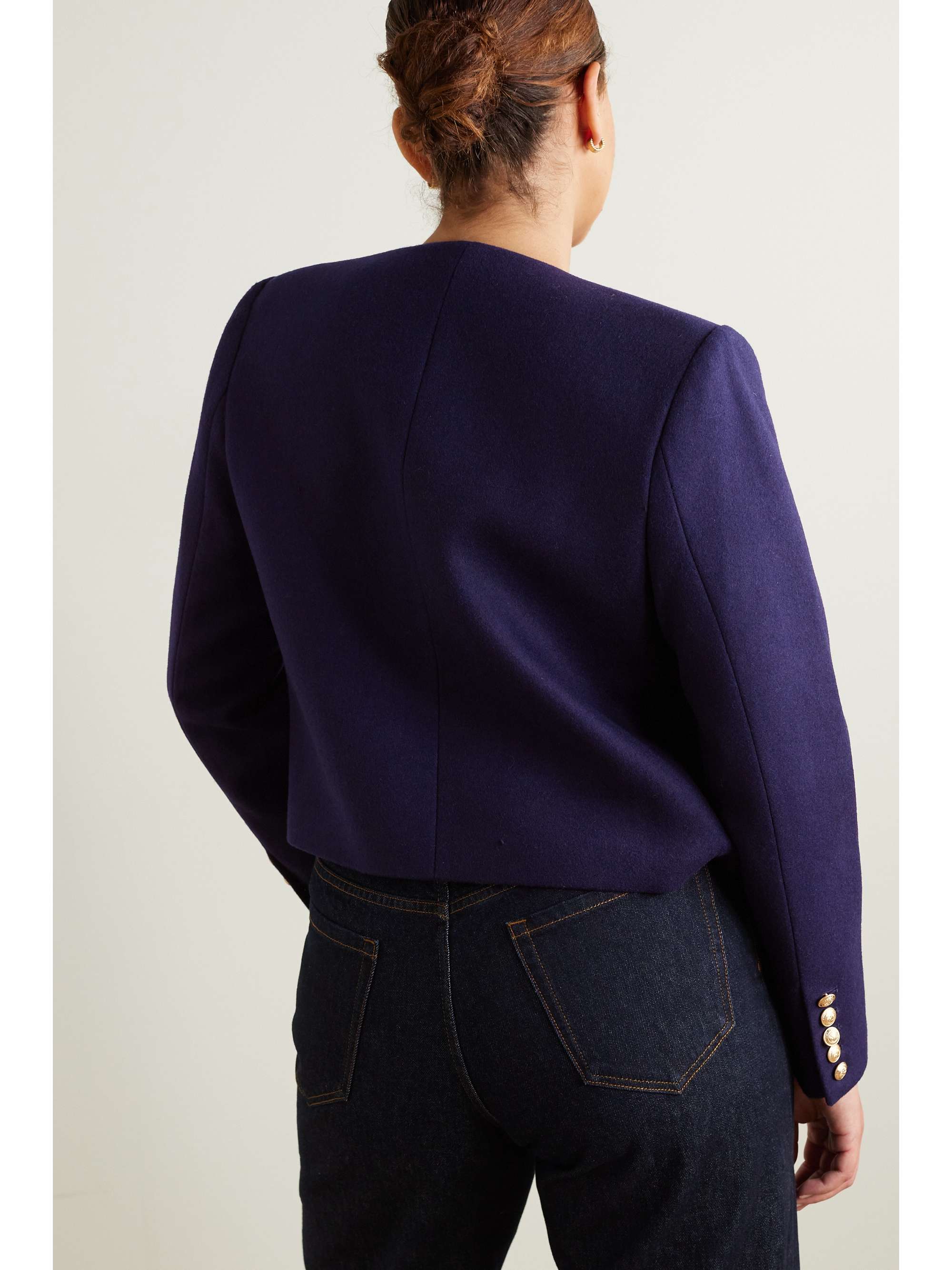 L'AGENCE True button-embellished wool-blend blazer