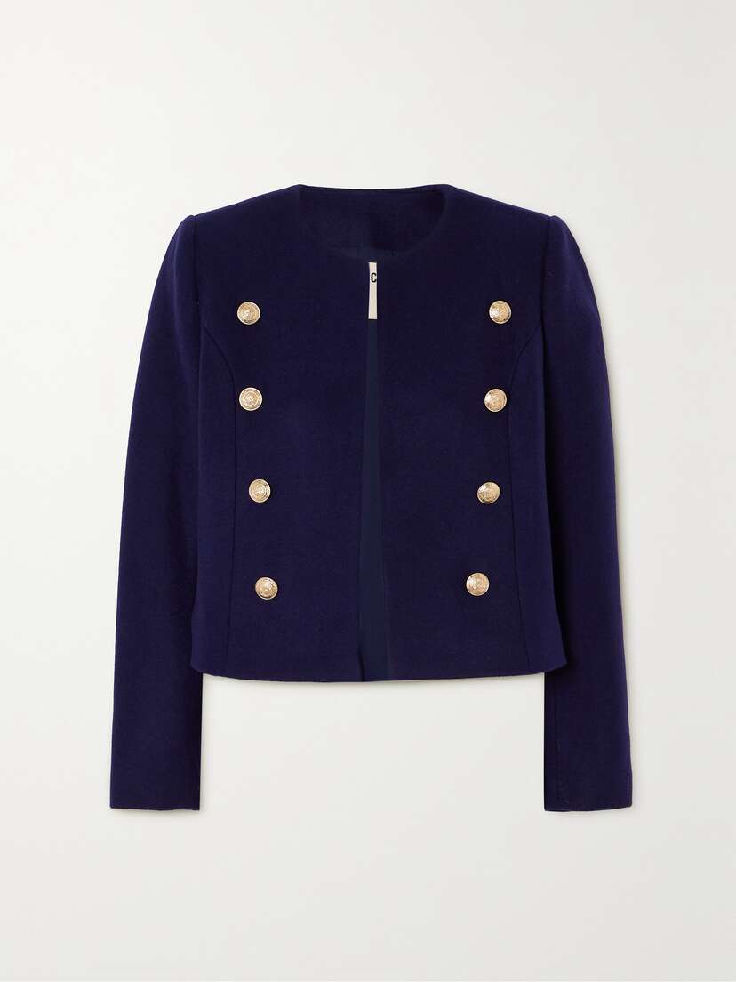 L'Agence True Button-embellished Wool-blend Blazer