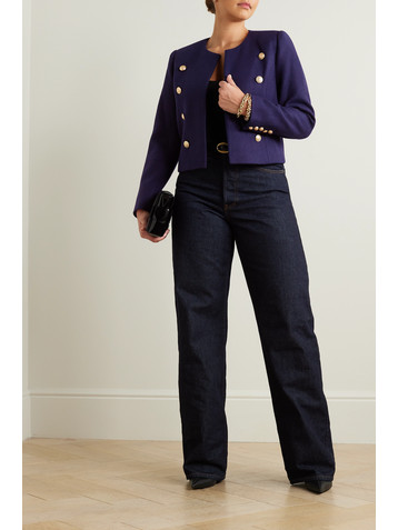 L'AGENCE True button-embellished wool-blend blazer
