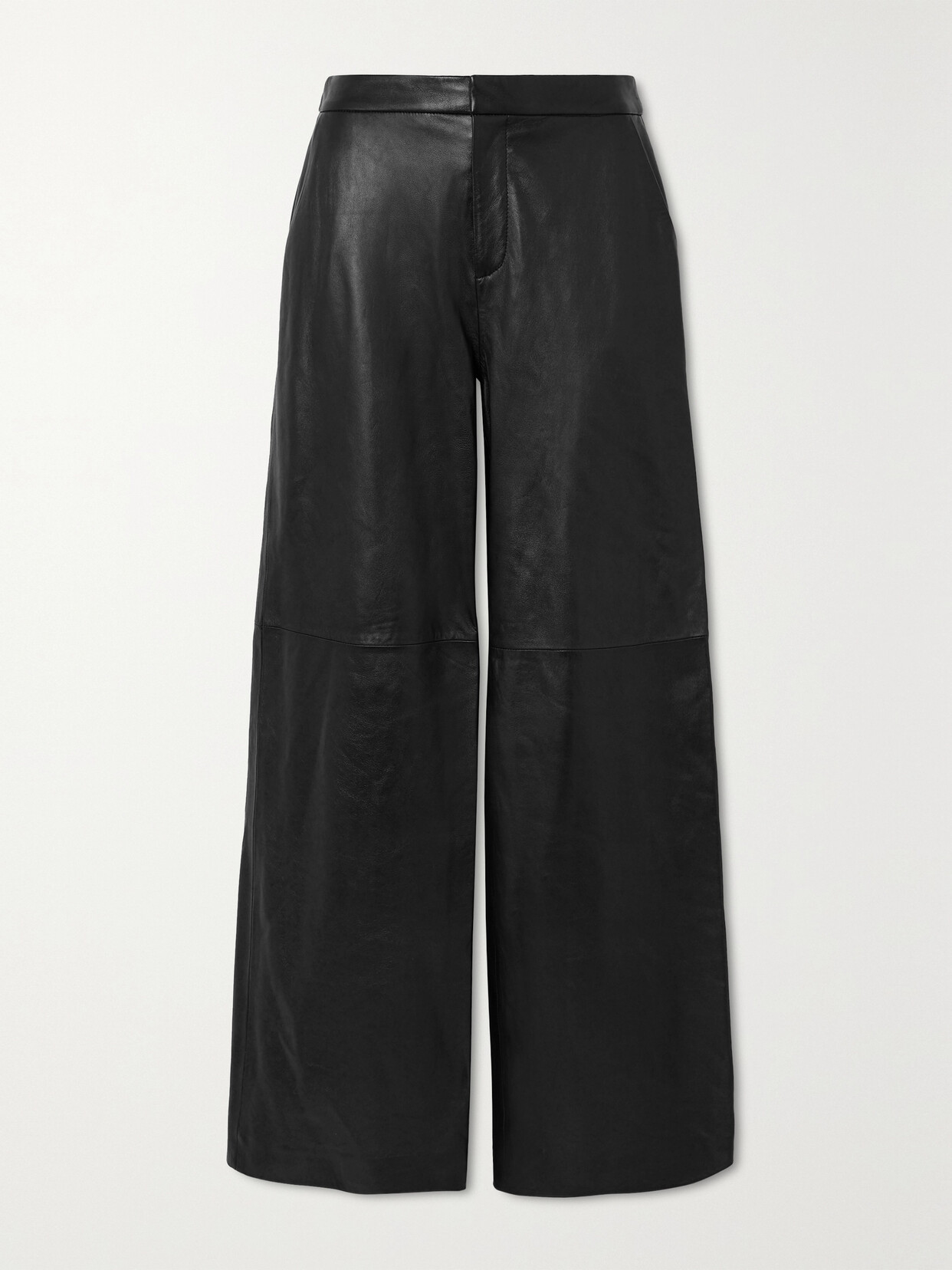 L Agence Livvy Leather Wide-leg Pants In Black