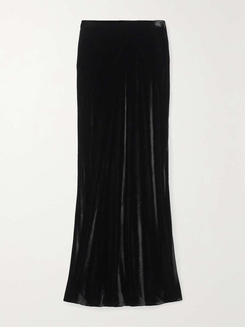 L'Agence Zeta Velvet Maxi Skirt