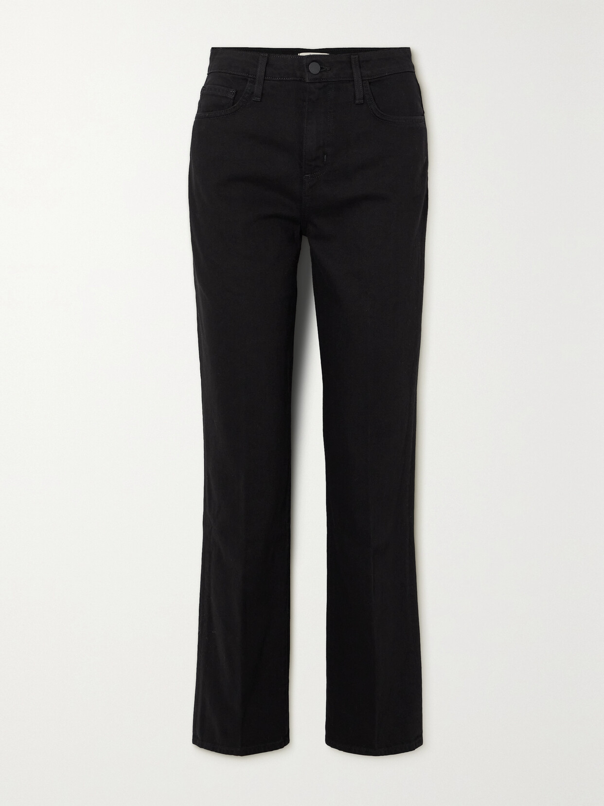 Shop L Agence Jones High-rise Straight-leg Jeans In Black