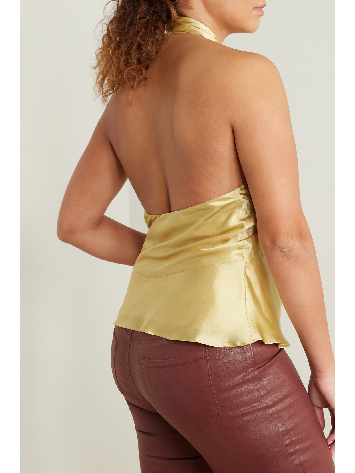 Letitia Silk-Charmeuse Halterneck Top