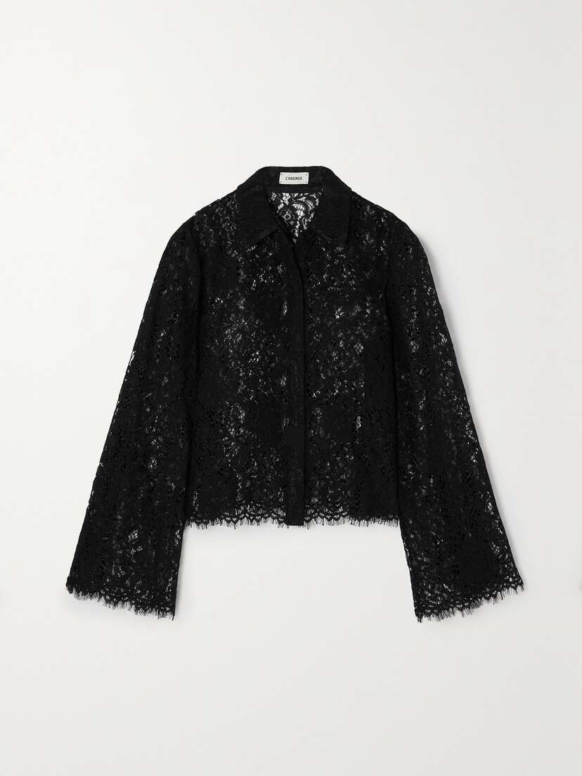 L'Agence Carter Guipure Lace Shirt