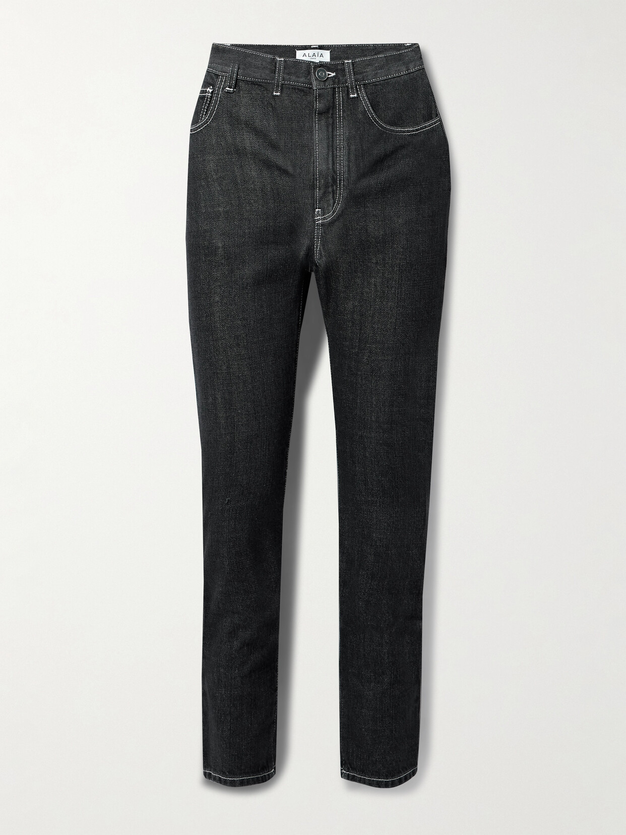 Alaïa Archetypes High-rise Slim-leg Jeans In Black