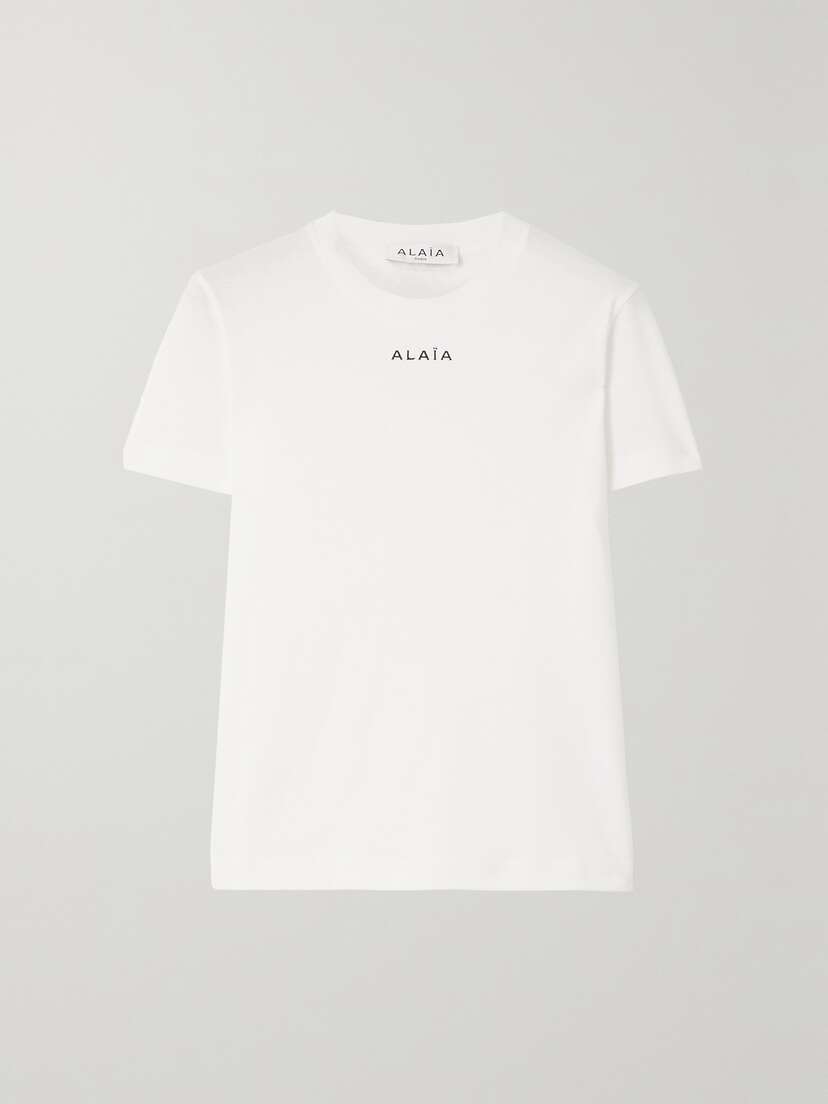Alaïa Archetypes Embroidered Cotton-jersey T-shirt