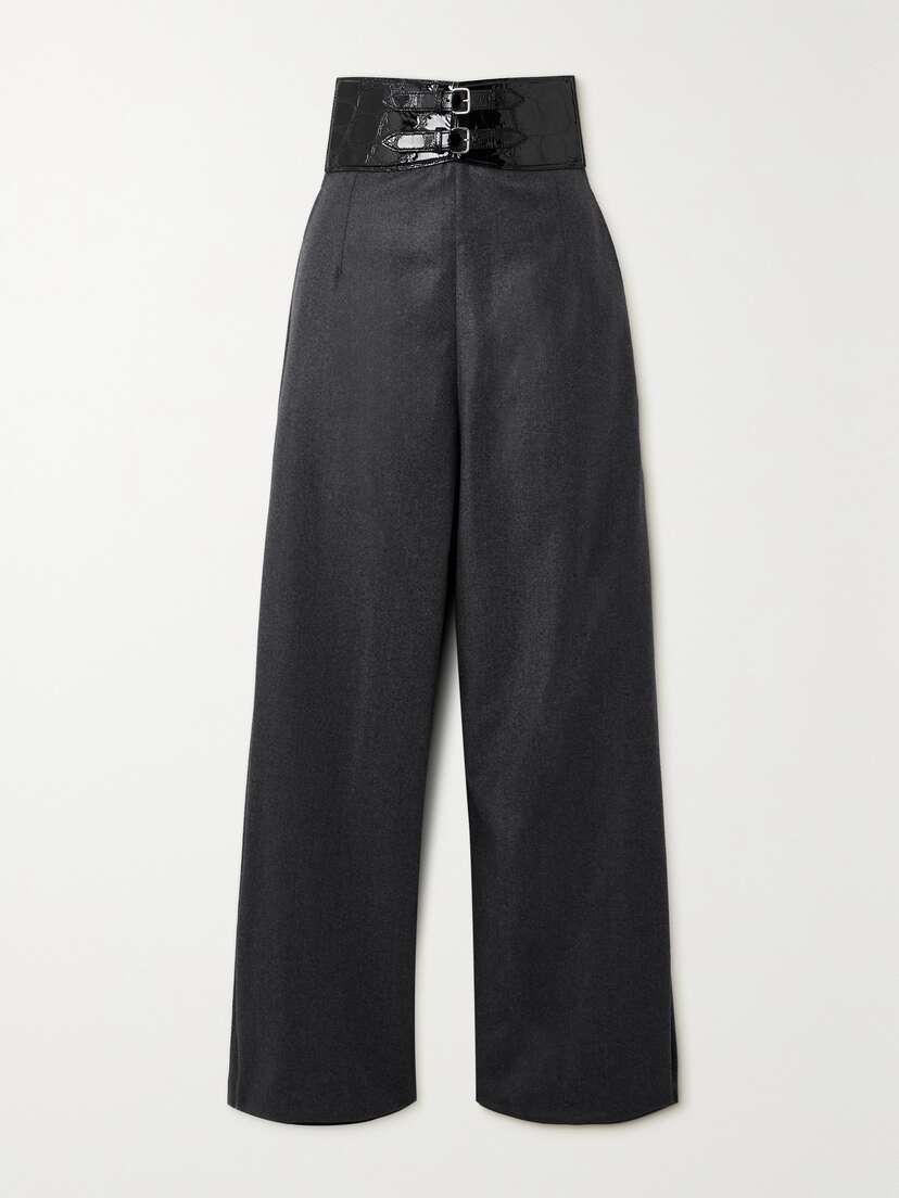 Alaïa Archetypes Belted Wool-flannel Wide-leg Pants