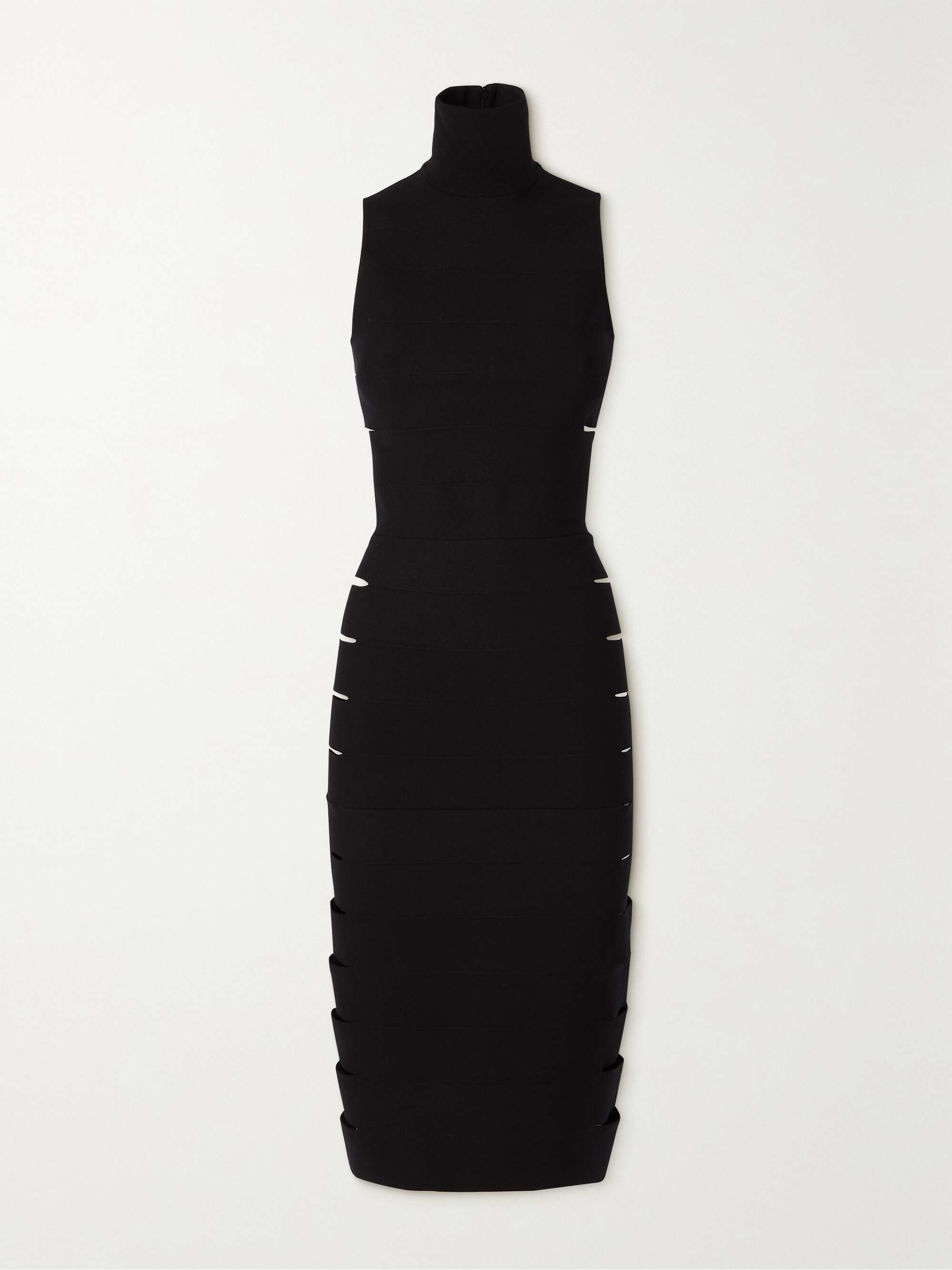 ALAÏA Archetypes cutout stretch-knit turtleneck midi dress | NET-A-PORTER