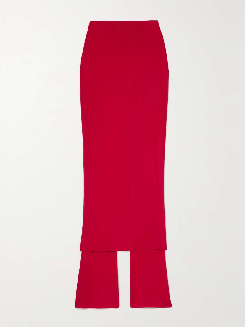 Alaïa Archetypes Layered Stretch-crepe Skinny Pants