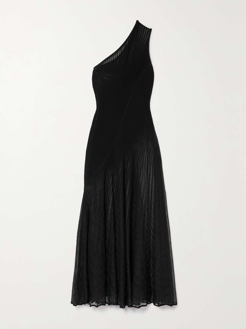 Alaïa Archetypes Asymmetric One-shoulder Ribbed-knit Midi Dress - FR 34