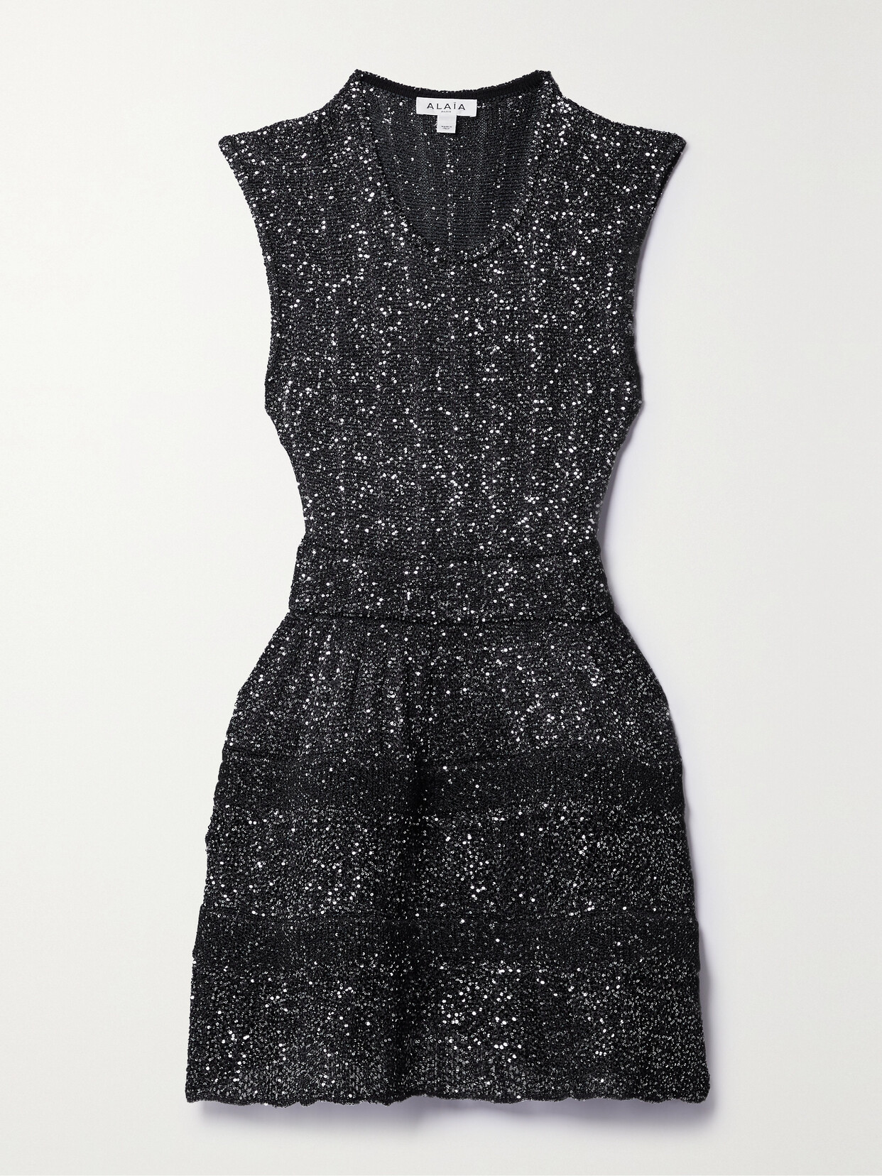 Alaïa Archetypes Sequined Stretch-knit Mini Dress In Silver