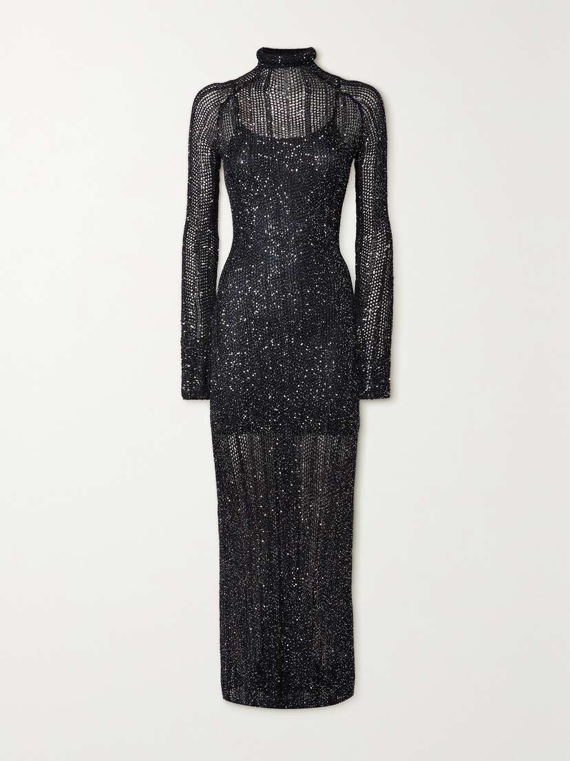 Alaïa Archetypes Sequined Knitted Maxi Dress