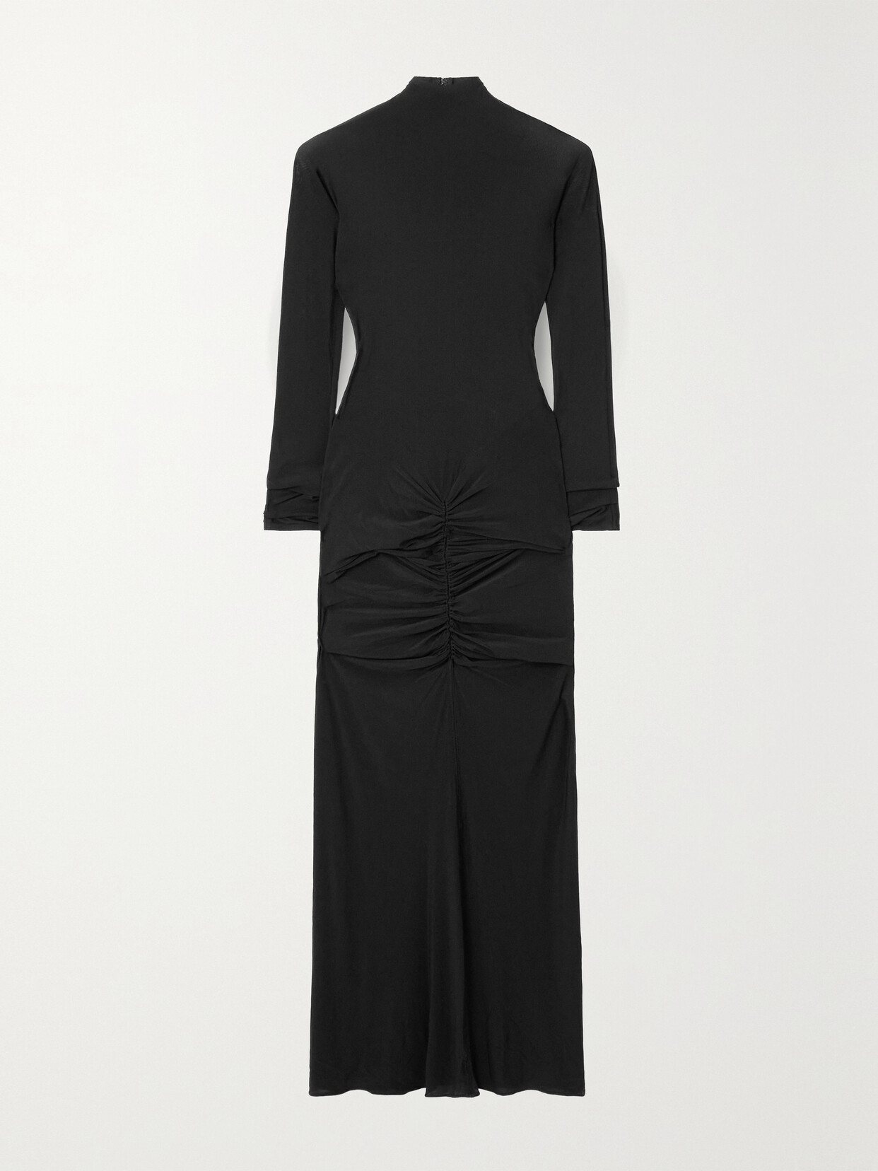 Alaïa Archetypes Draped Stretch-mesh Midi Dress In Black