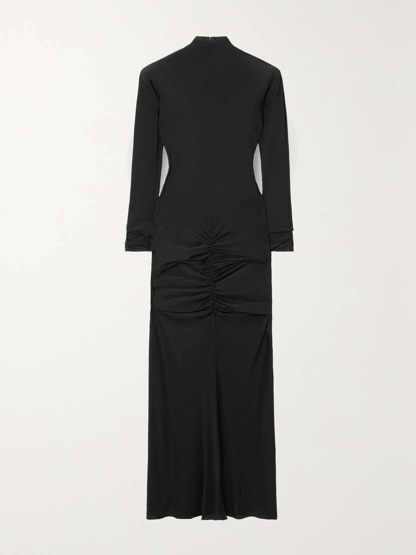 Alaïa Archetypes Draped Stretch-mesh Midi Dress