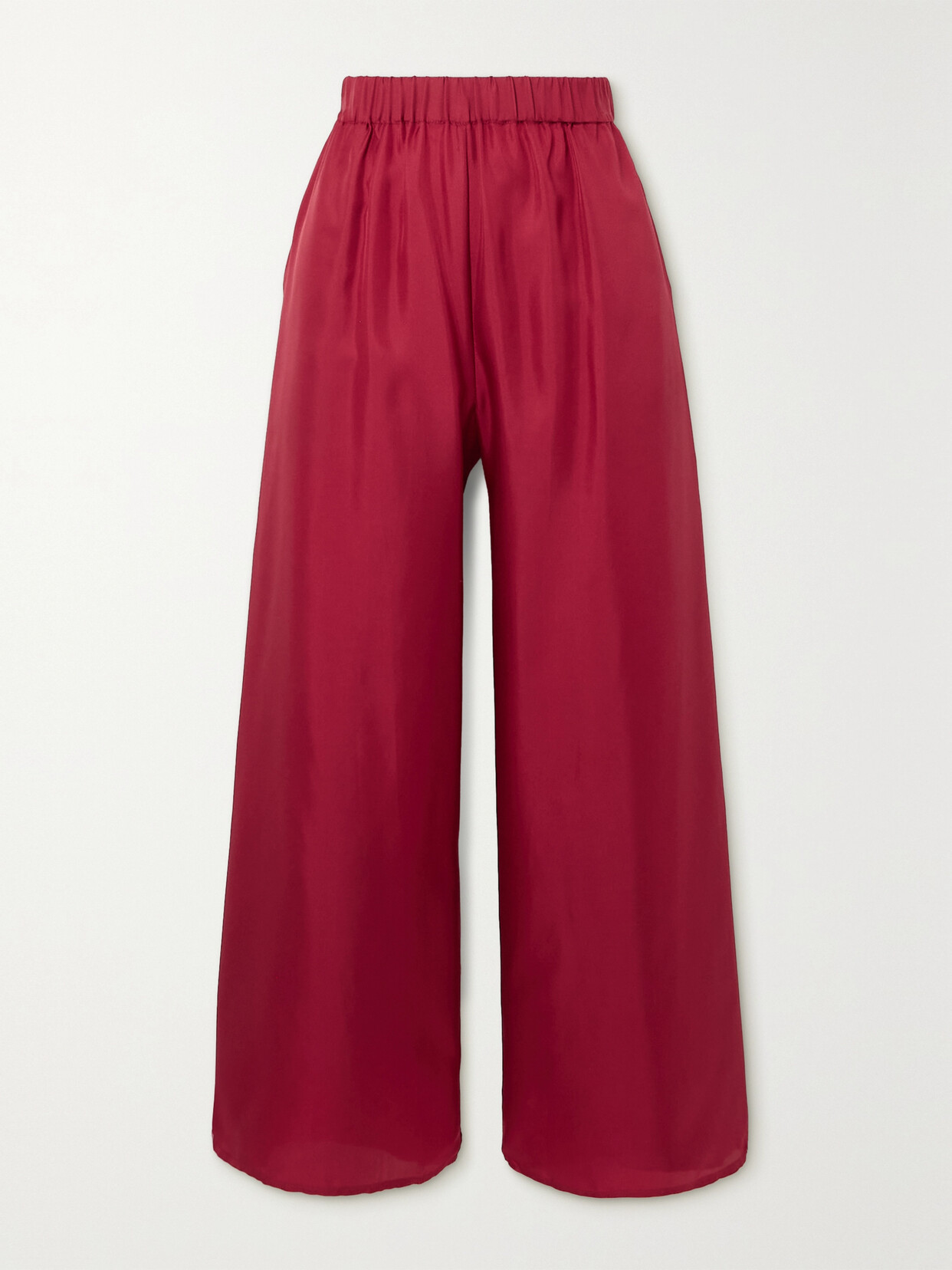 Le Kasha Pamir Silk-satin Wide-leg Pants In Red