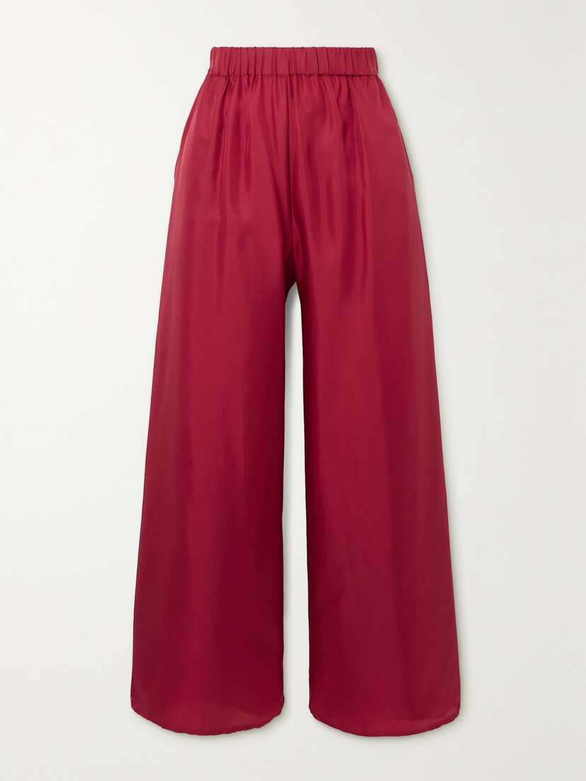 Le Kasha Pamir Silk-satin Wide-leg Pants - x small