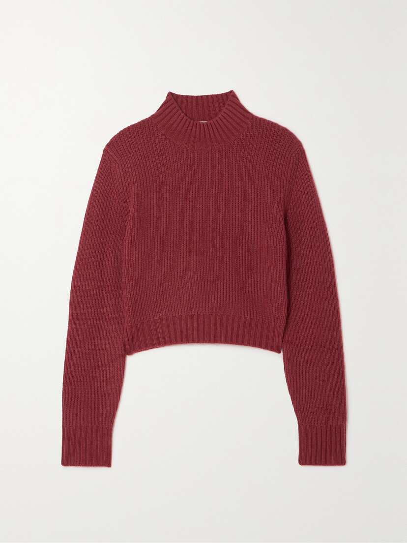 Le Kasha Chiba Cropped Ribbed Organic Cashmere Sweater