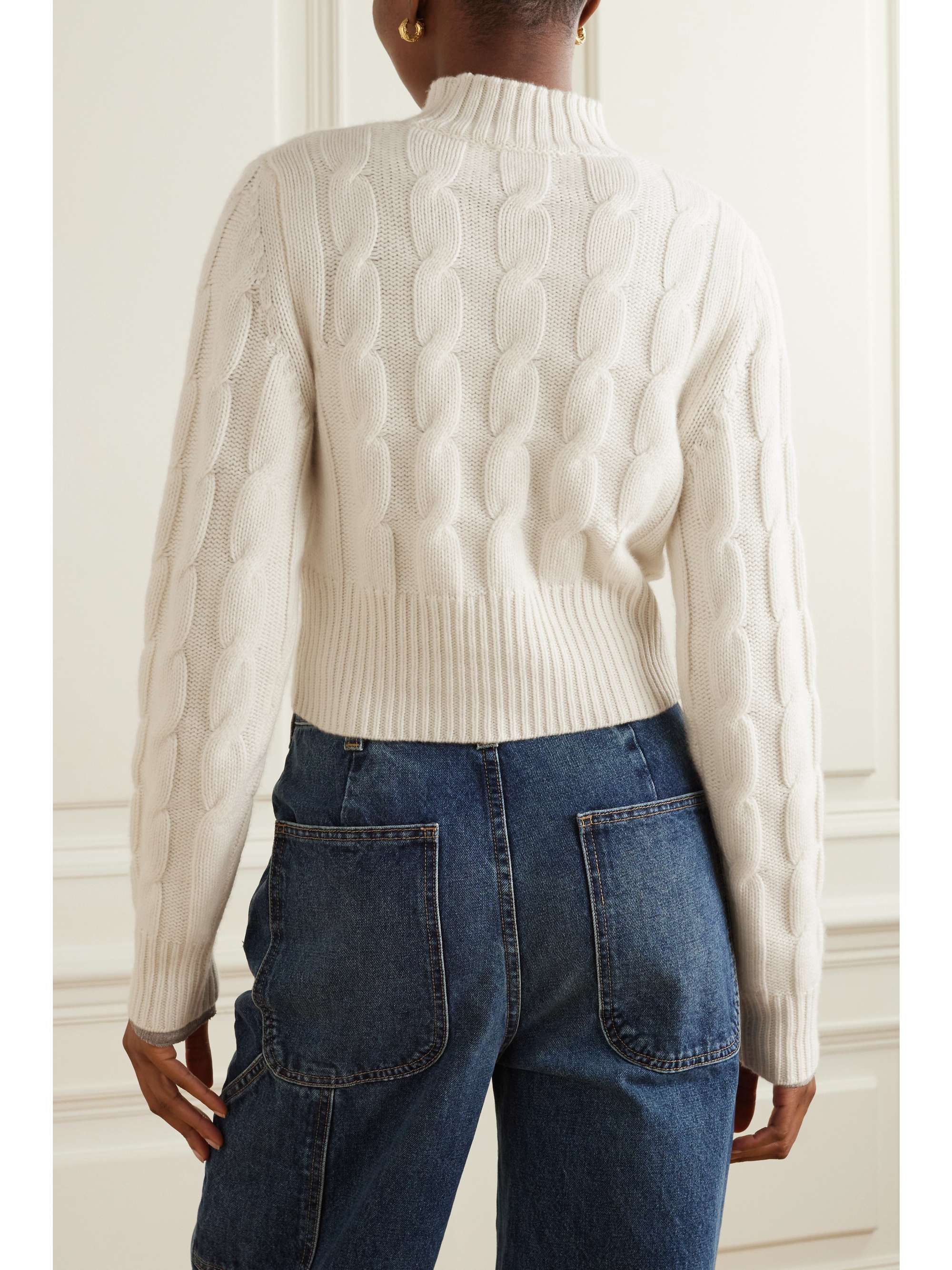 LE KASHA Murano cropped cable-knit organic cashmere turtleneck sweater ...