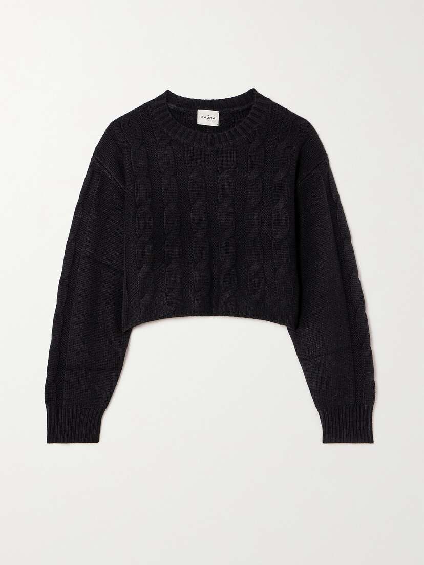 Le Kasha Judecca Cropped Cable-knit Organic Cashmere Sweater