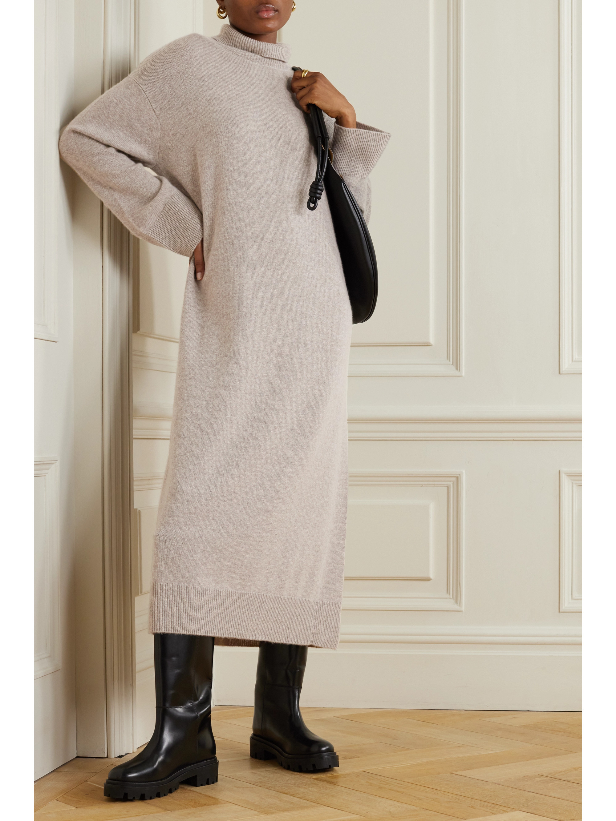Le Kasha Tsalgar organic cashmere turtleneck maxi dress
