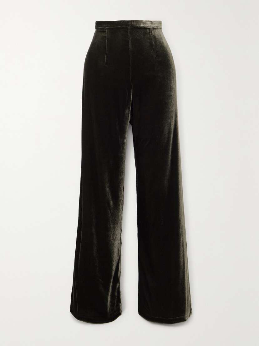 Le Kasha San Polo Velvet Wide-leg Pants