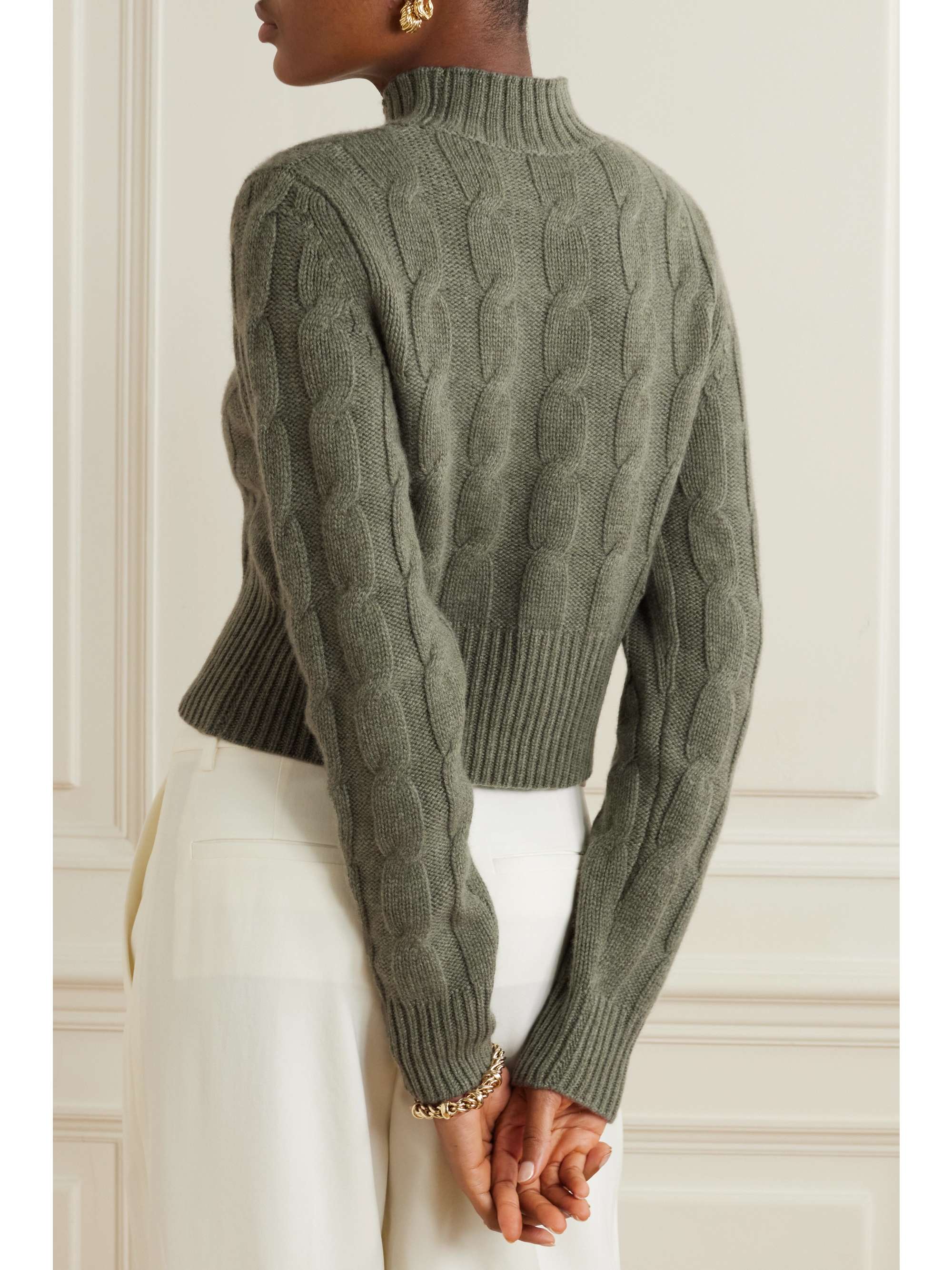 LE KASHA + NET SUSTAIN Murano cropped cable-knit organic LE KASHA + NET SUSTAIN Murano cropped cable-knit organic