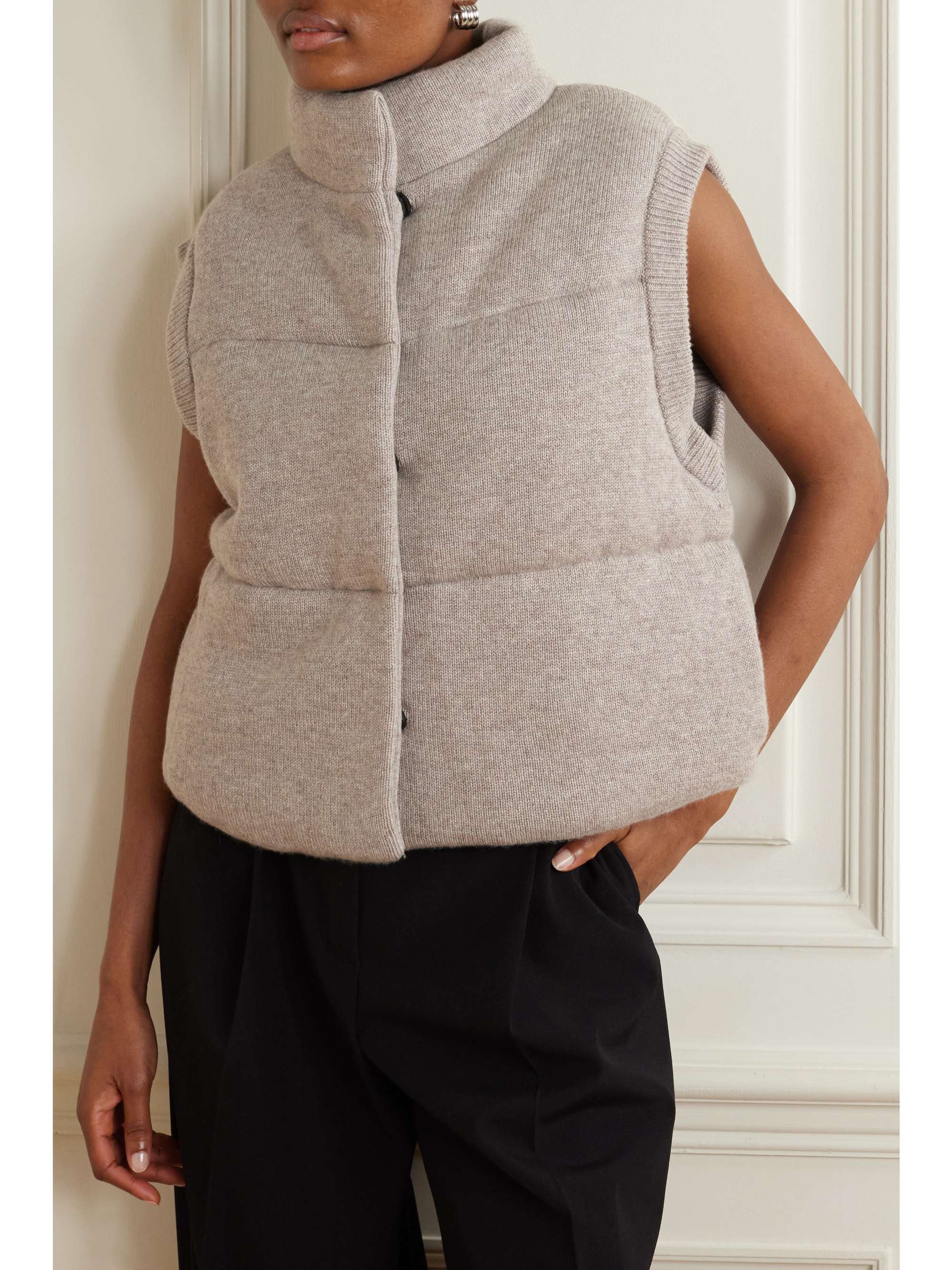 LE KASHA + NET SUSTAIN Quilted organic cashmere gilet
