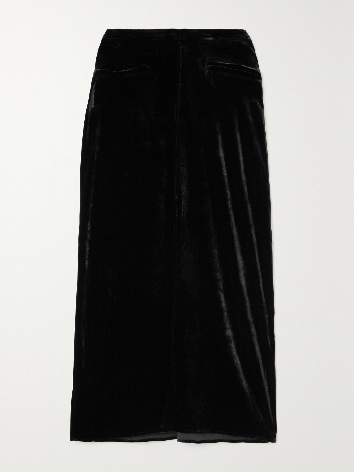 Le Kasha Castello Velvet Midi Skirt In Black