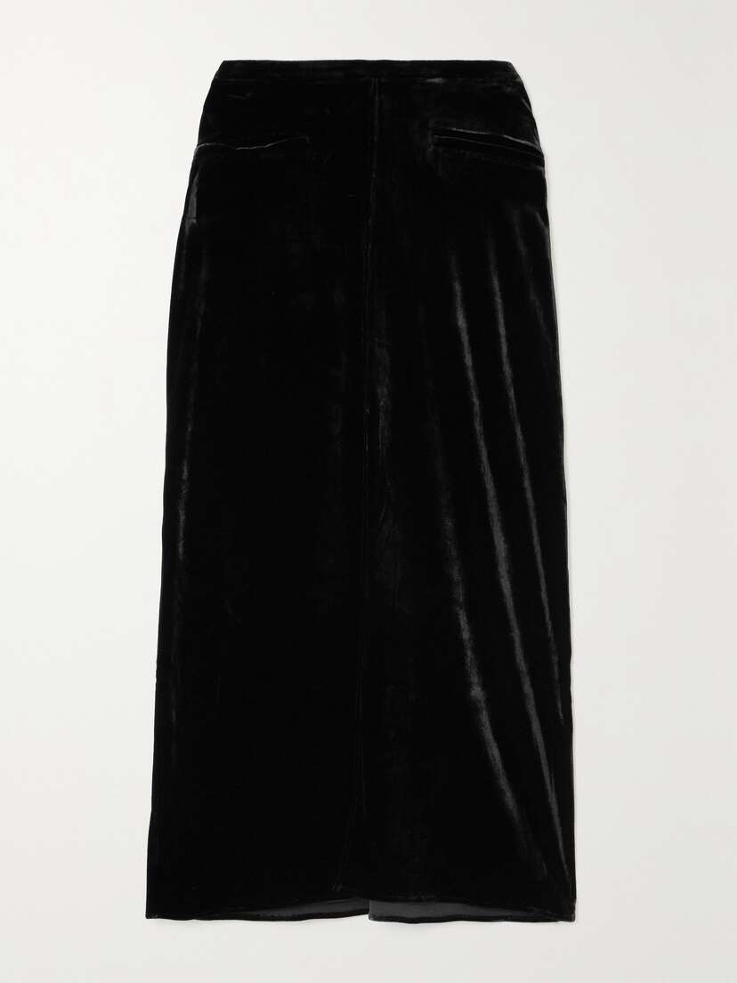 Le Kasha Castello Velvet Midi Skirt