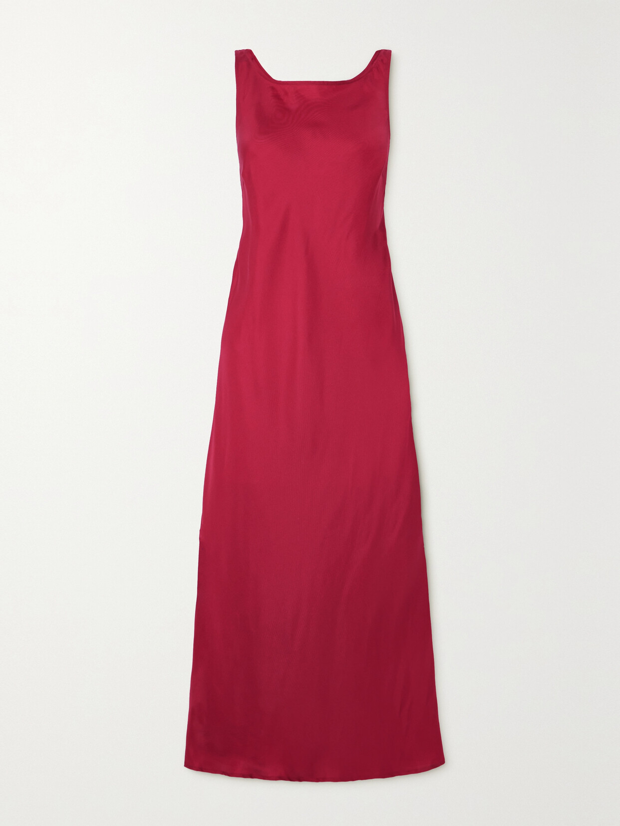 Shop Le Kasha Tabuny Open-back Silk-satin Maxi Dress In Red