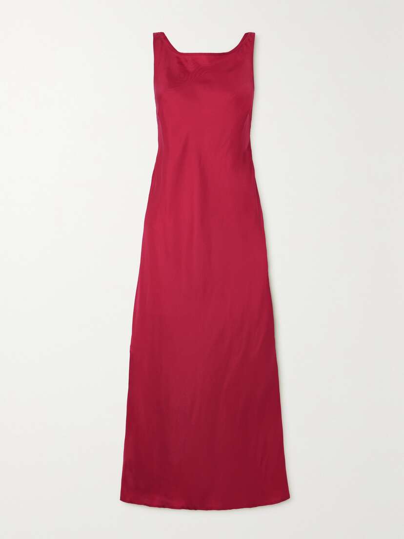 Le Kasha Tabuny Open-back Silk-satin Maxi Dress