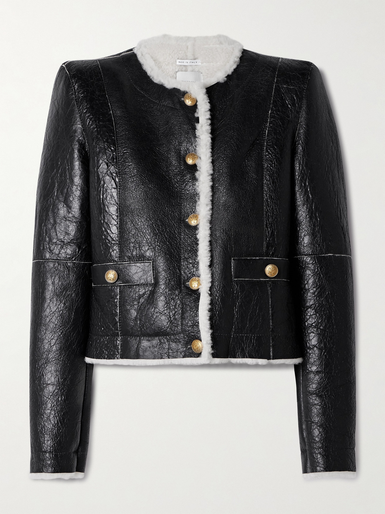 HALFBOY - Alice Cropped Shearling Jacket - Black