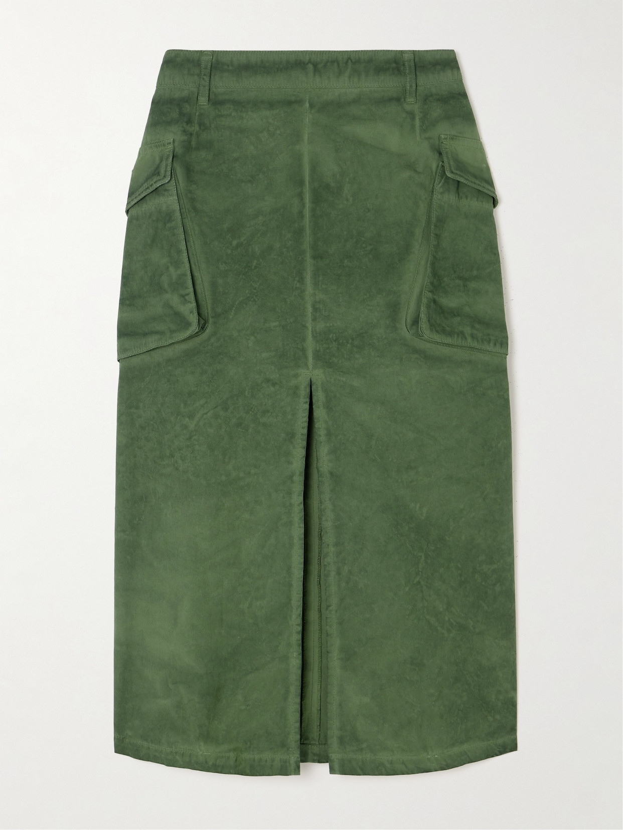 Halfboy Cotton Cargo Midi Skirt In Green