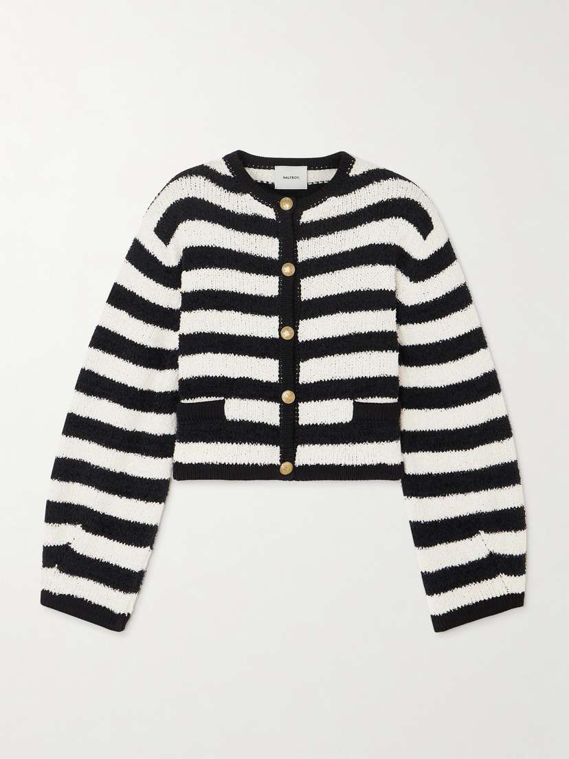 HALFBOY Alice Striped Cotton-blend Cardigan